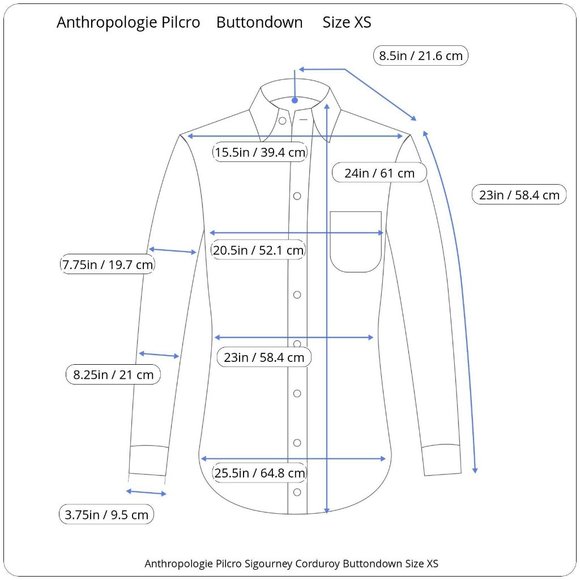 Anthropologie Pilcro Sigourney Corduroy Buttondown - Picture 11 of 11